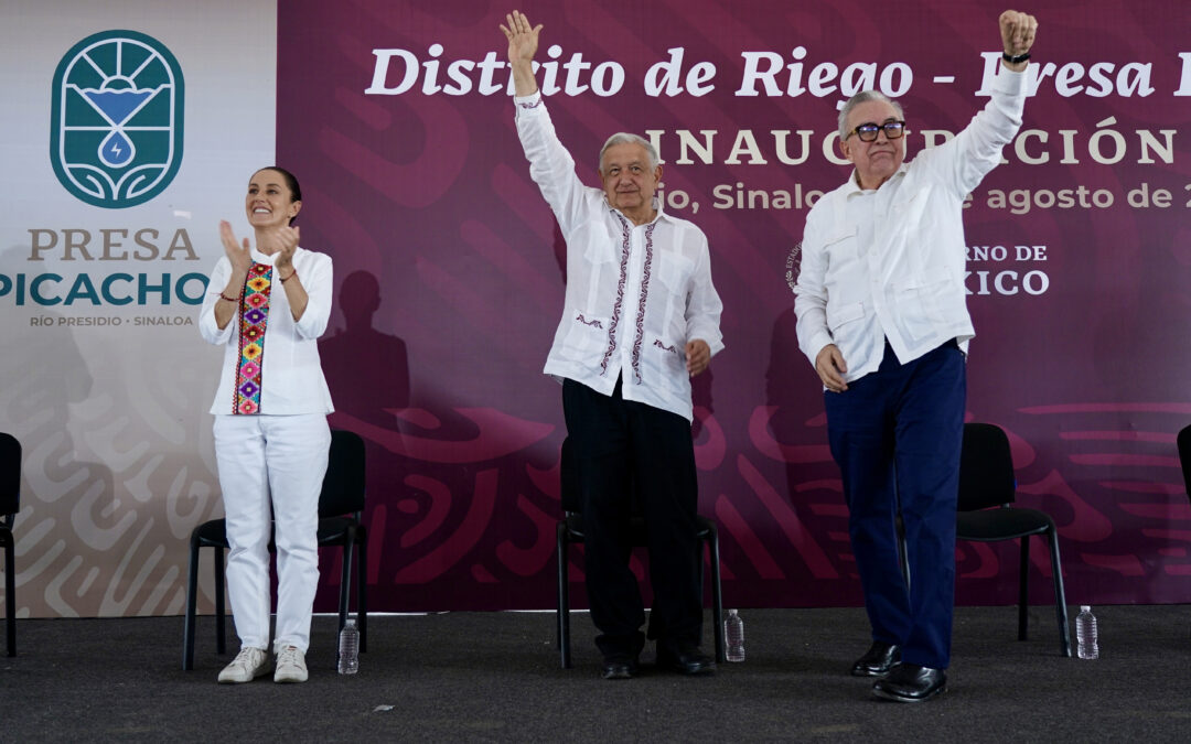 AMLO y Sheinbaum inauguran proyecto de riego en Sinaloa para mejorar el suministro de agua