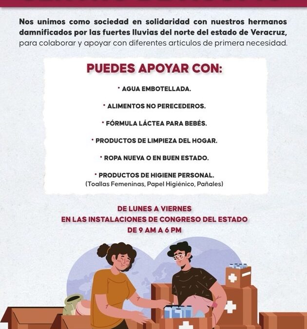 Abre Congreso Centro de Acopio para apoyar a damnificados del norte del estado