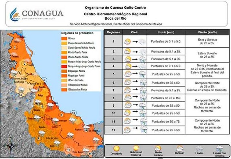 Persistirán lluvias en mayor parte del Estado, en su mayoría en zona Centro y Sur 15-07-2021