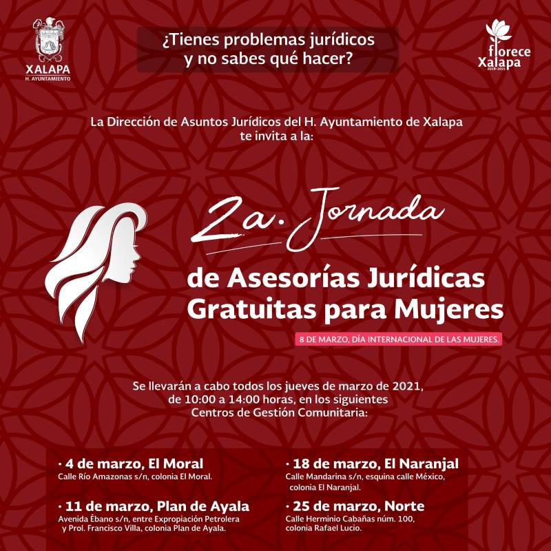 Se reanudan Jornadas de Asesorías Jurídicas Gratuitas para Mujeres