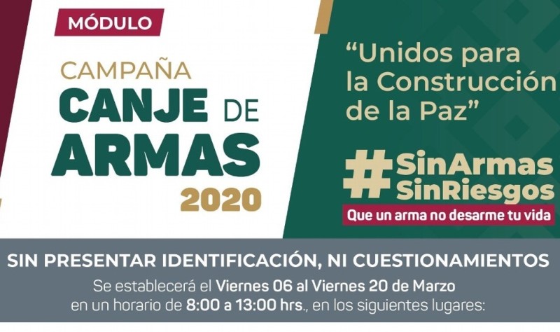 Arranca campaña de canje de armas en Xalapa, Veracruz