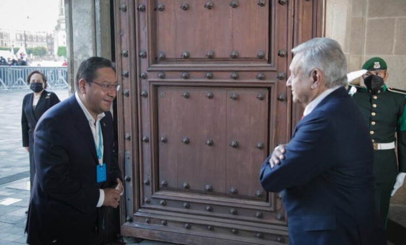 Presidente recibe en Palacio Nacional al presidente de Bolivia, Luis Alberto Arce Catacora