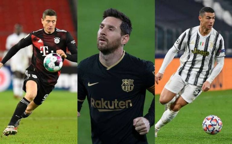 Cristiano, Messi y Lewandowski, nominados como mejor jugador del año 2020