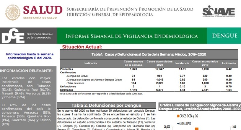 Veracruz, primer lugar a nivel nacional en dengue con 531 casos