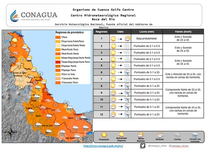 Se pronostican lluvias los siguientes días en mayor parte del Estado 26-07-2021