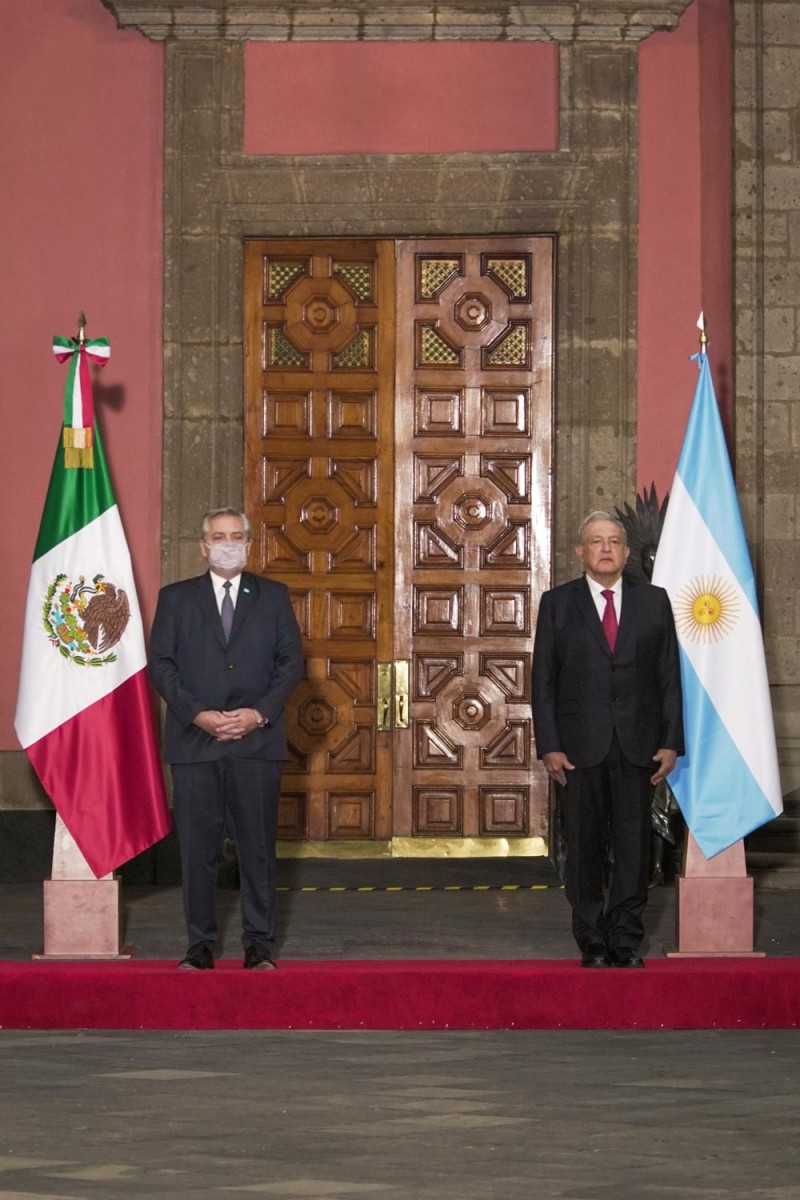 Presidentes de México y Argentina se reúnen en Palacio Nacional; refrendan postura en contra del acaparamiento de vacunas