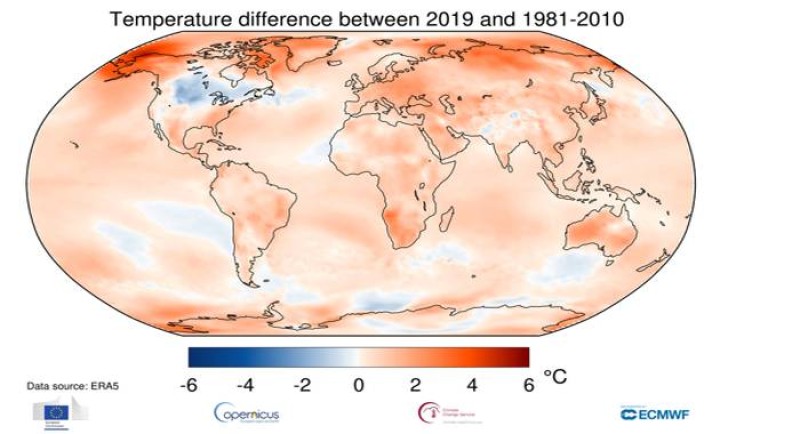 El 2019 fue el segundo año más cálido a nivel mundial