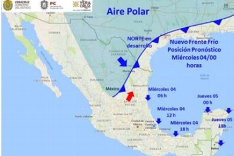 Emiten alerta gris por eventos de surada y norte en Veracruz