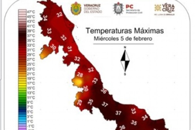 Emiten Alerta Gris por altas temperaturas a consecuencia de surada en Veracruz